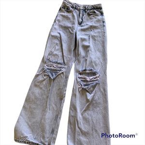 Zara Ripped Wide Leg Jeans Women’s size 2